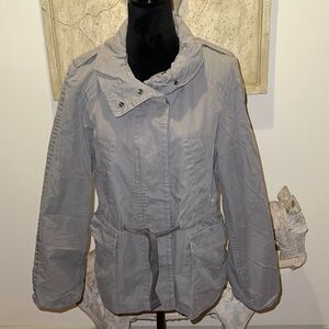 GAP olive / military green jacket button up tie waist light jacket Sz S